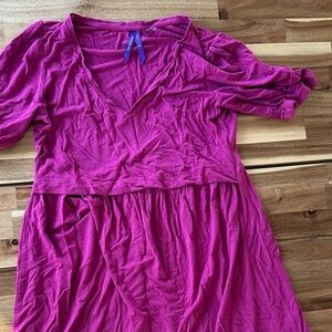 Seraphine Vibrant Pink V-Neck Nursinh Tunic